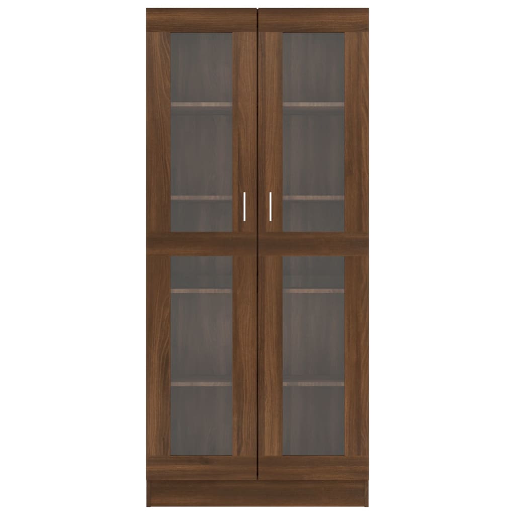vidaXL Vitrine Cabinet Brown Oak 82.5x30.5x185.5 cm Engineered Wood