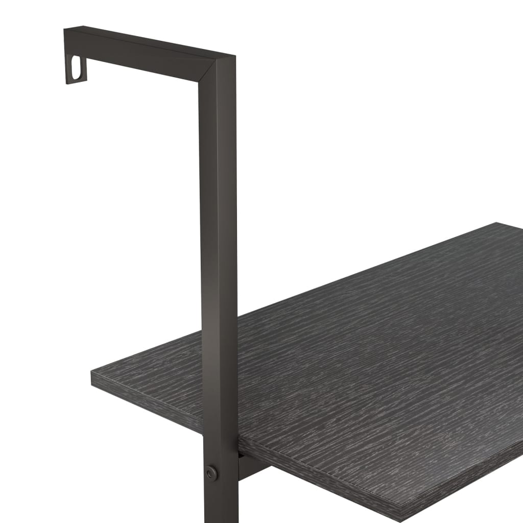 vidaXL 5-Tier Leaning Shelf Black 64x35x185 cm