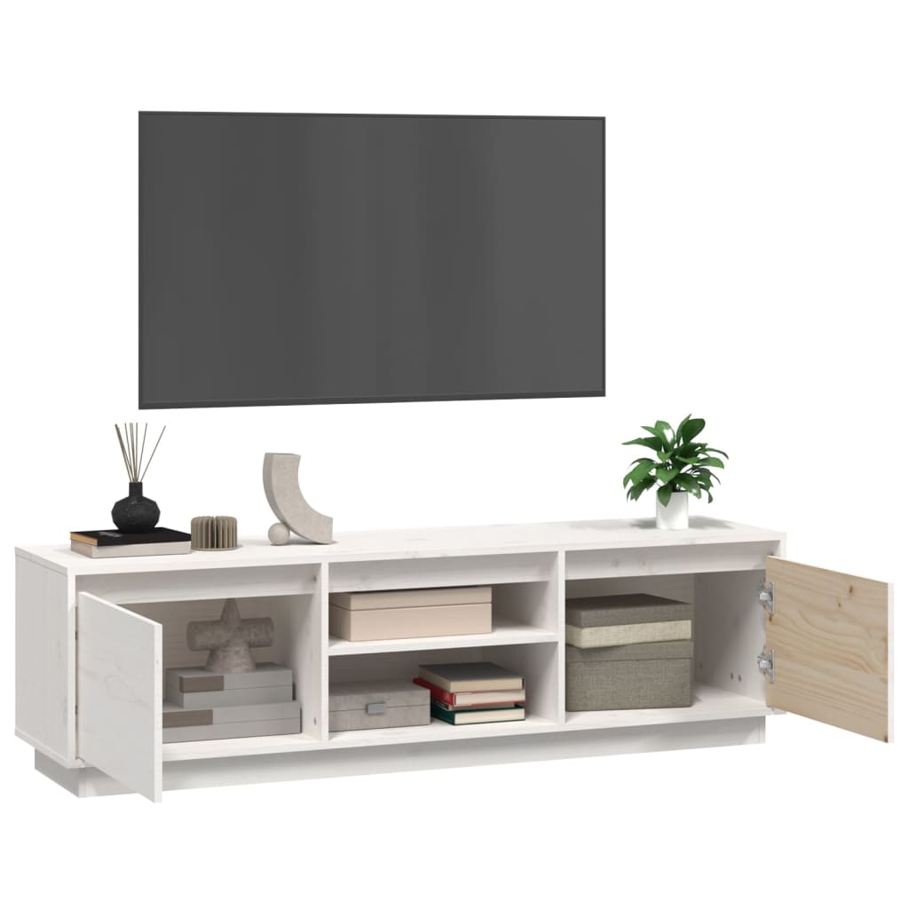 vidaXL TV White 140x35x40 cm Solid Wood Pine vidaXL.ie