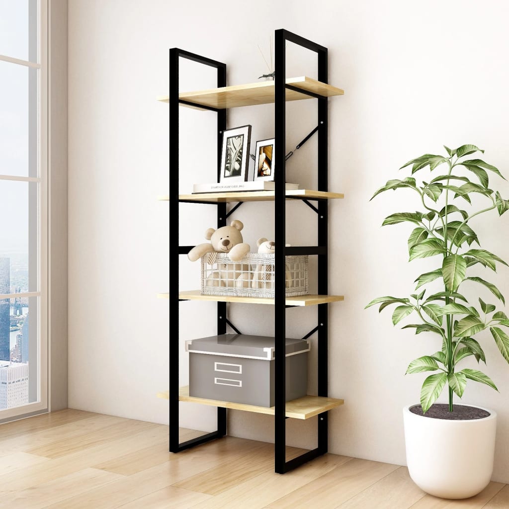 vidaXL 4-Tier Book Cabinet 60x30x140 cm Solid Pine Wood