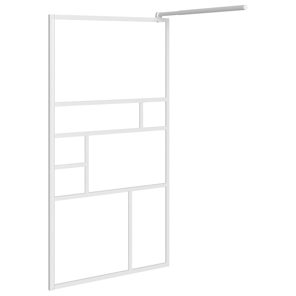 vidaXL Walk-in Shower Wall 115x195 cm ESG Glass White