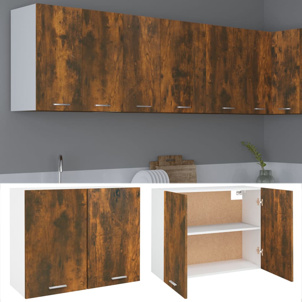 vidaXL Hanging Cabinet Smoked Oak 80x31x60 cm Engineered Wood