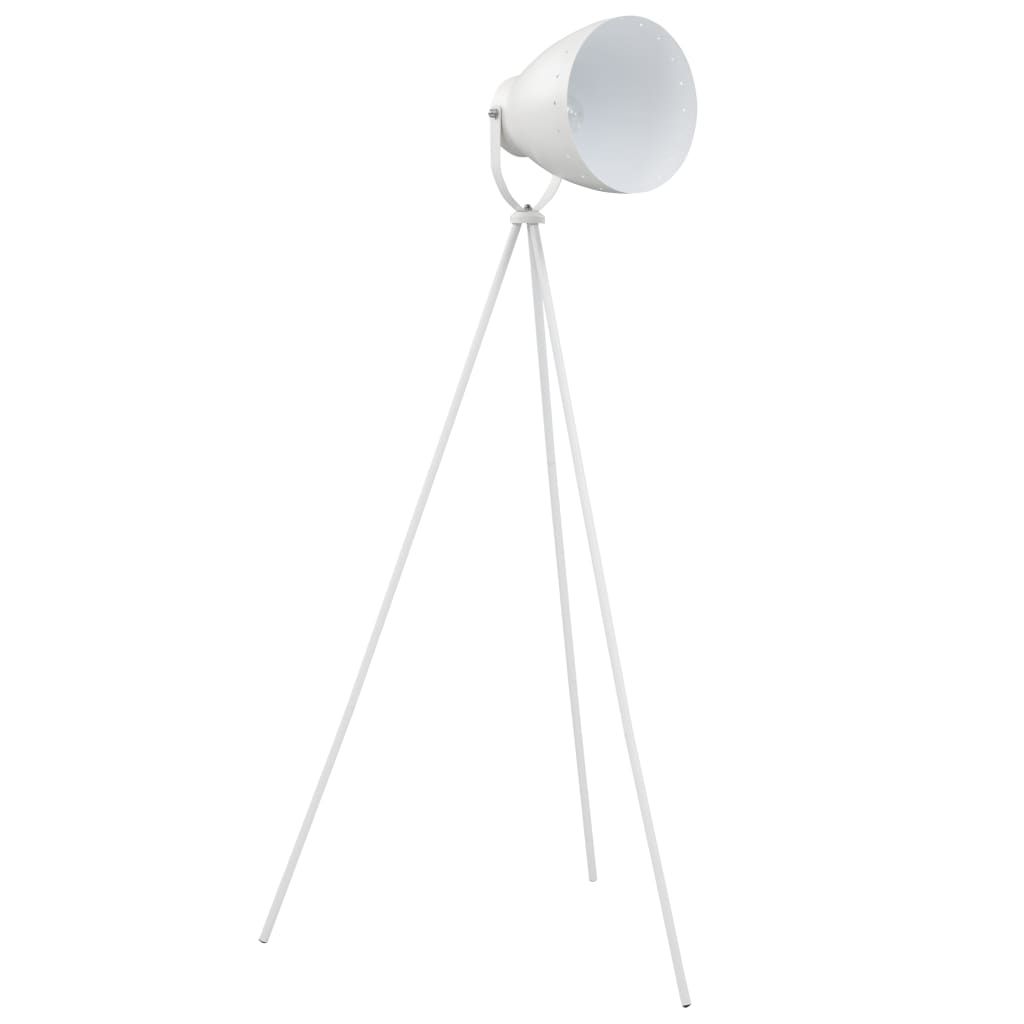 vidaXL Tripod Floor Lamp Metal White E27