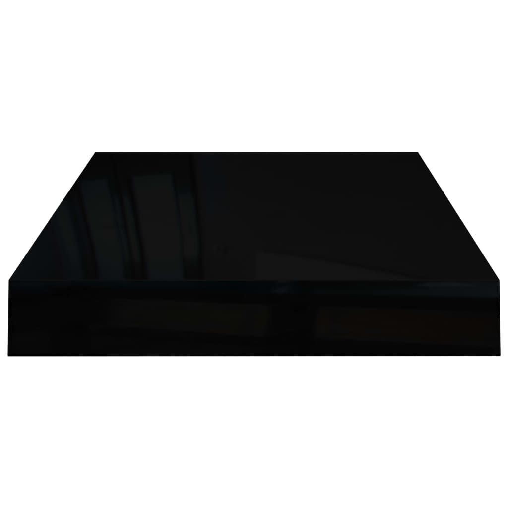 vidaXL Floating Wall Shelves 4 pcs High Gloss Black 40x23x3.8 cm MDF