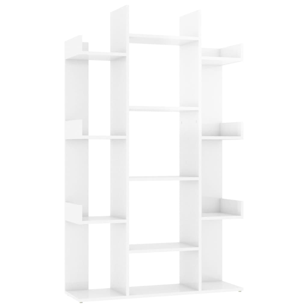 vidaXL Book Cabinet High Gloss White 86x25.5x140 cm Engineered Wood