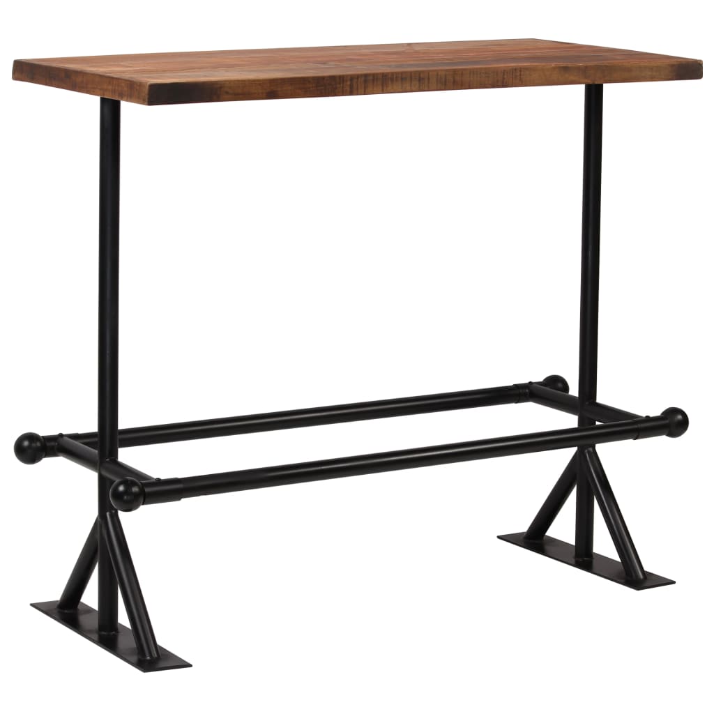 vidaXL Bar Table Solid Reclaimed Wood Dark Brown 120x60x107 cm
