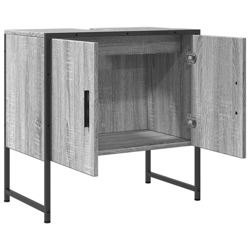 vidaXL Bathroom Sink Cabinet Grey Sonoma 60x33x60 cm Engineered Wood