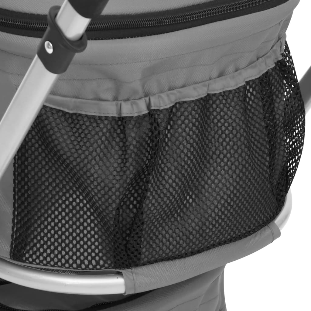 vidaXL 2-Layers Folding Dog Stroller Grey 83x48x97 cm Oxford Fabric