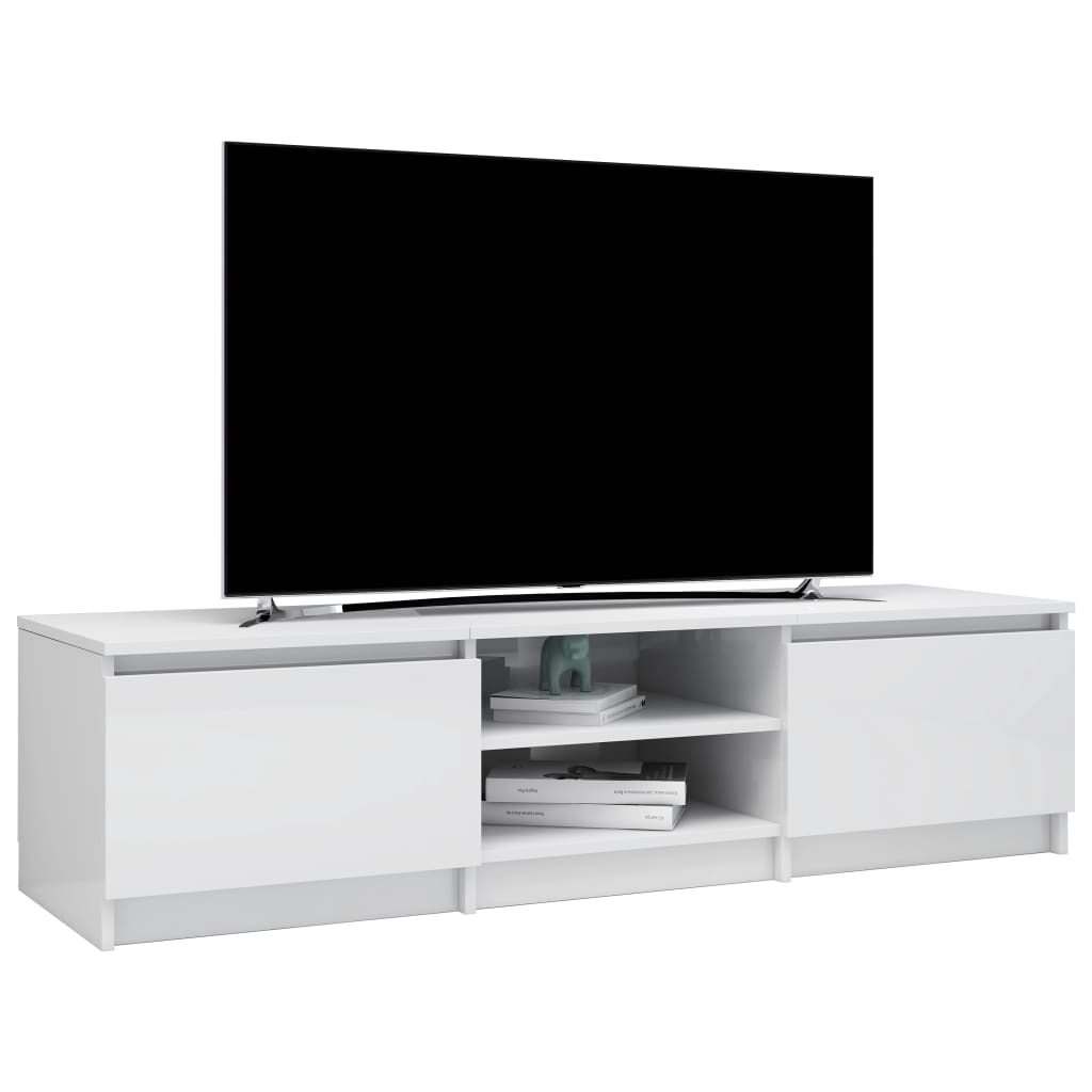 vidaXL TV Cabinet High Gloss White 140x40x35.5 cm Engineered Wood