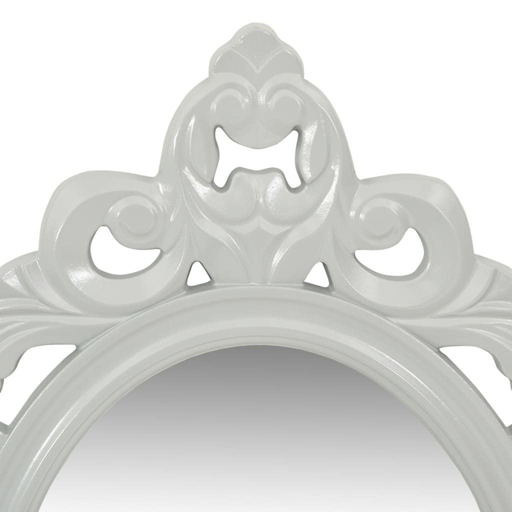 vidaXL Wall Shelf Set for Keys&Jewelery with Mirror and Hooks Grey