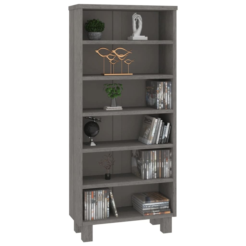 vidaXL CD Cabinet HAMAR Light Grey 45x18x100 cm Solid Wood Pine