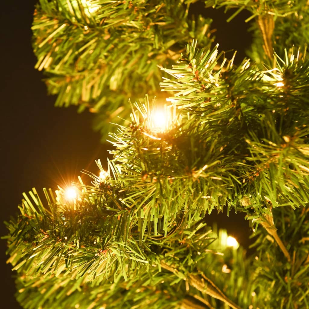 vidaXL Swirl Pre-lit Christmas Tree with Pot Green 120 cm PVC