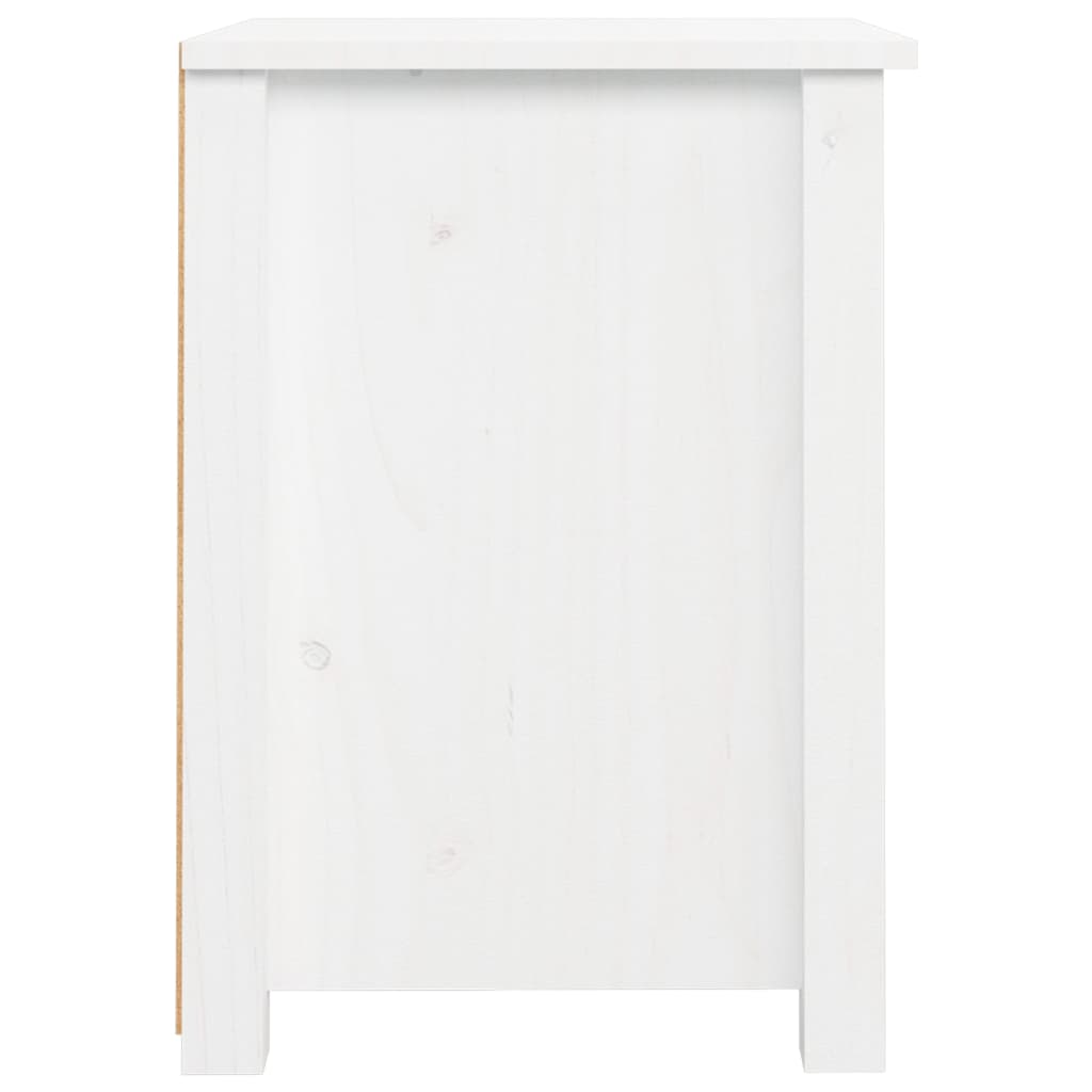 vidaXL Bedside Cabinet White 40x35x49 cm Solid Wood Pine