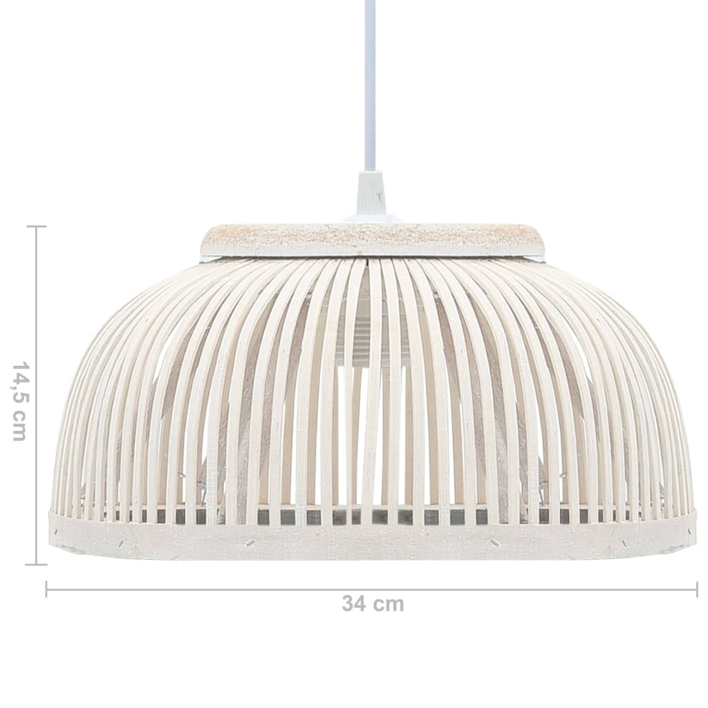 vidaXL Pendant Lamp Bamboo 40 W 34x14.5 cm Semicircle E27