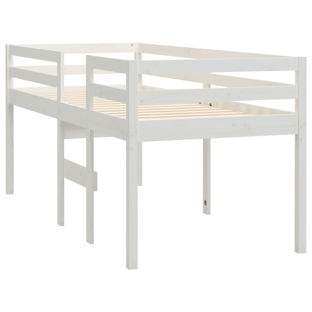 vidaXL High Sleeper Bed White 80x200 cm Solid Wood Pine