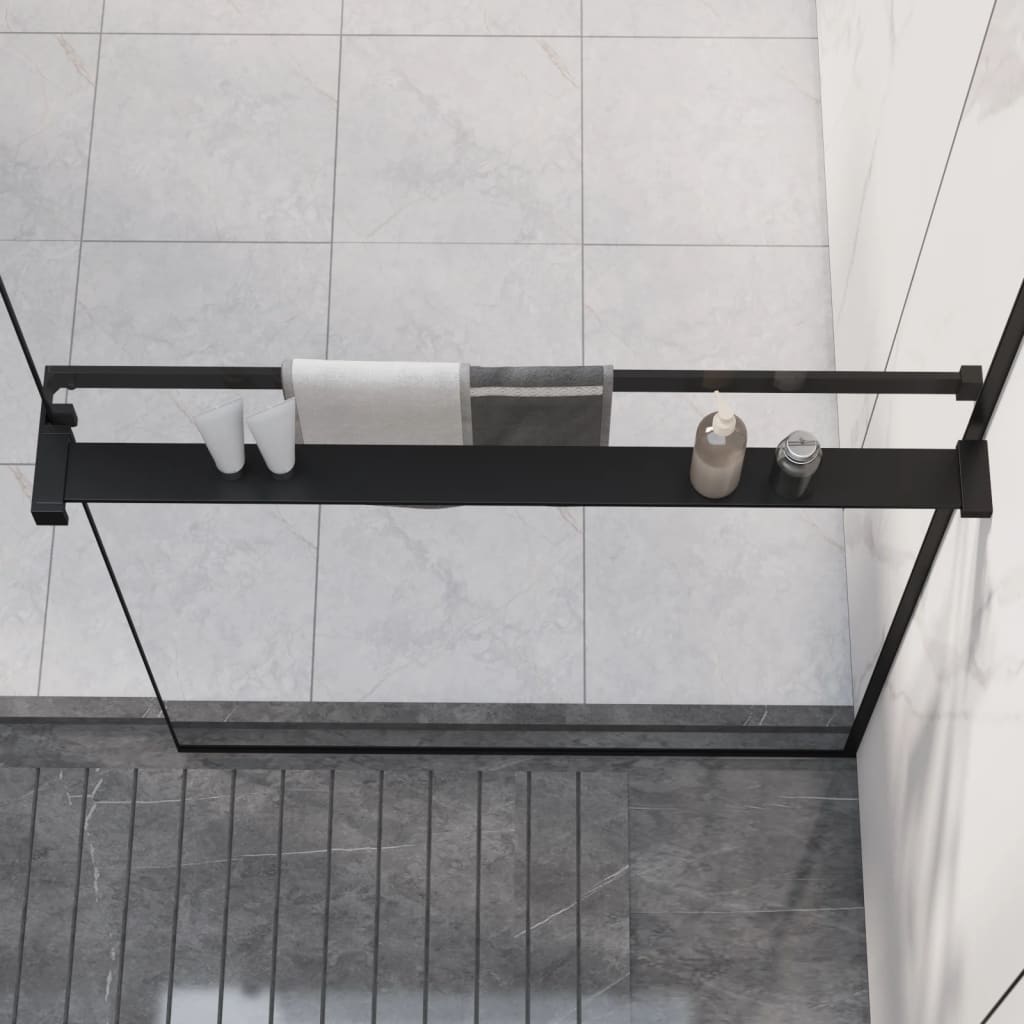 vidaXL Shower Shelf for Walk-in Shower Wall Black 80 cm Aluminium