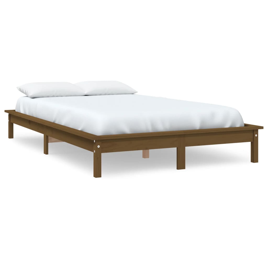 vidaXL Bed Frame Honey Brown 150x200 cm King Size Solid Wood Pine