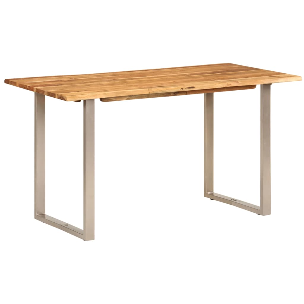 vidaXL Dining Table 140x70x76 cm Solid Wood Acacia