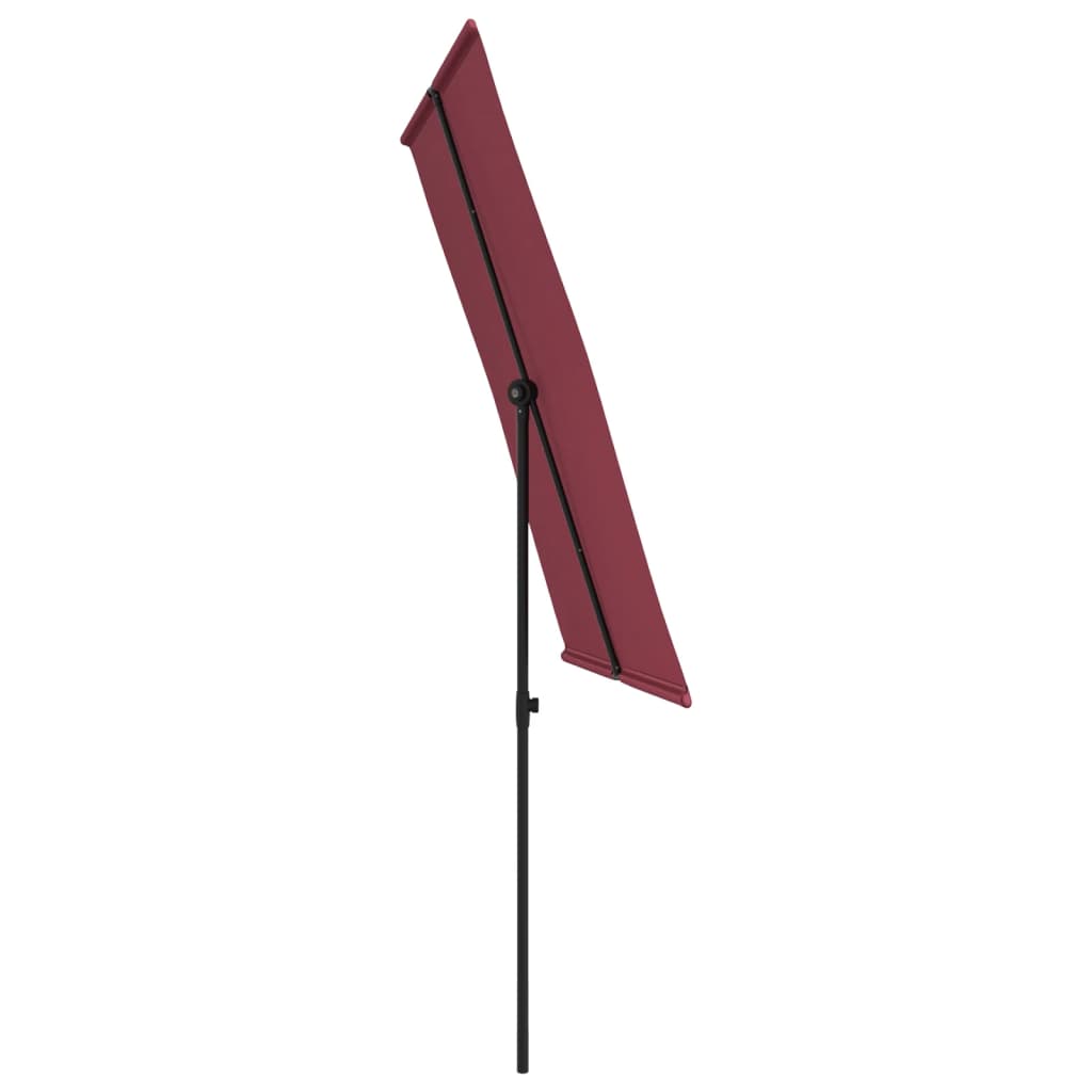 vidaXL Outdoor Parasol with Aluminium Pole 2x1.5 m Bordeaux Red