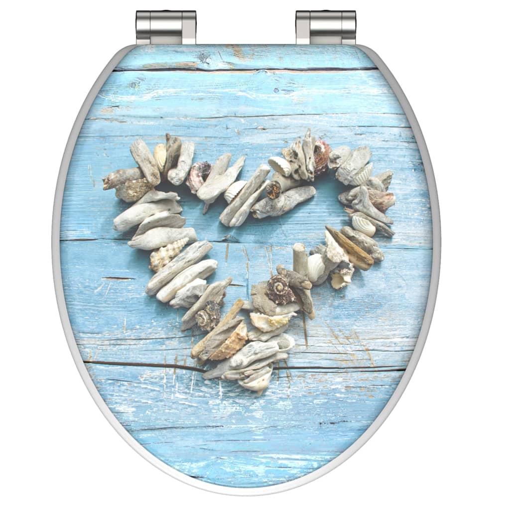 SCHÜTTE High Gloss Toilet Seat with SoftClose SHELL HEART MDF vidaXL.ie