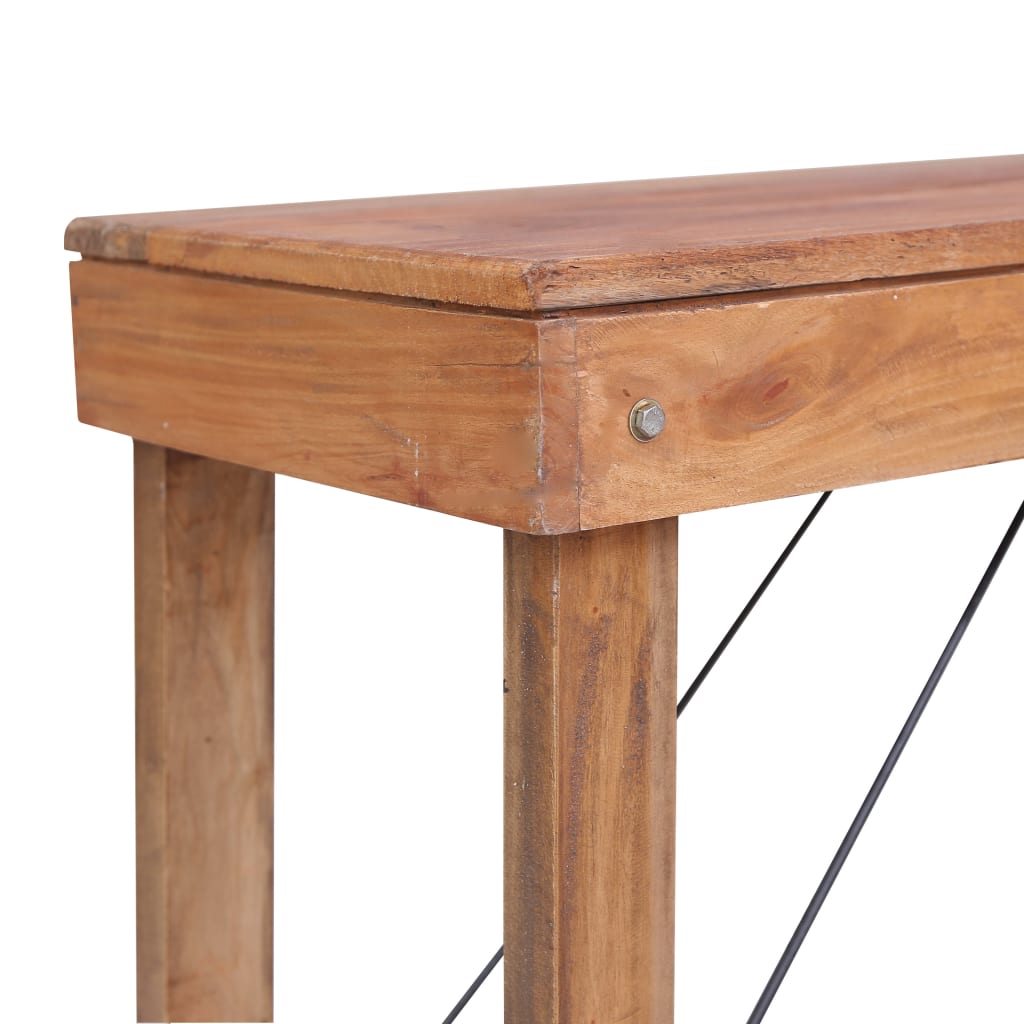 vidaXL Folding Console Table 130x40x80 cm Sold Reclaimed Wood