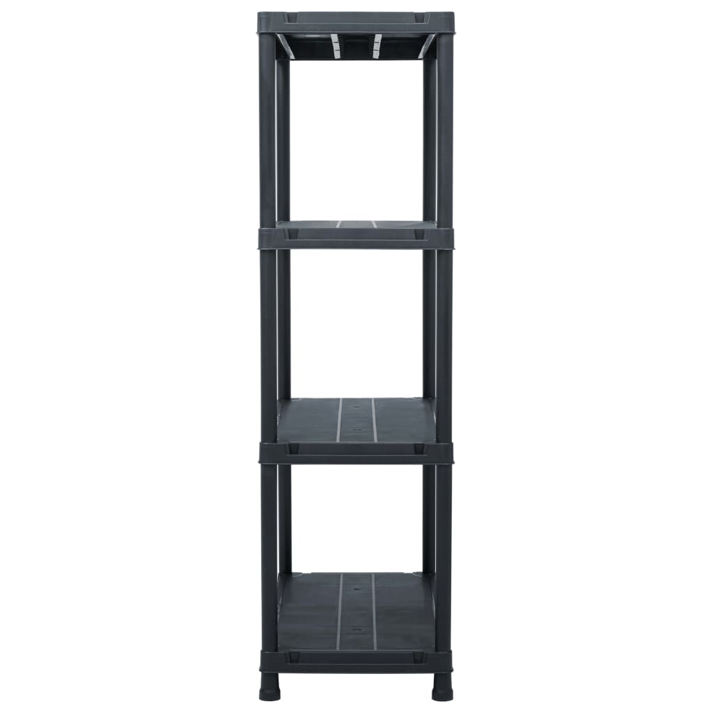 vidaXL Storage Shelf Racks 2 pcs Black 200 kg 80x40x138 cm Plastic