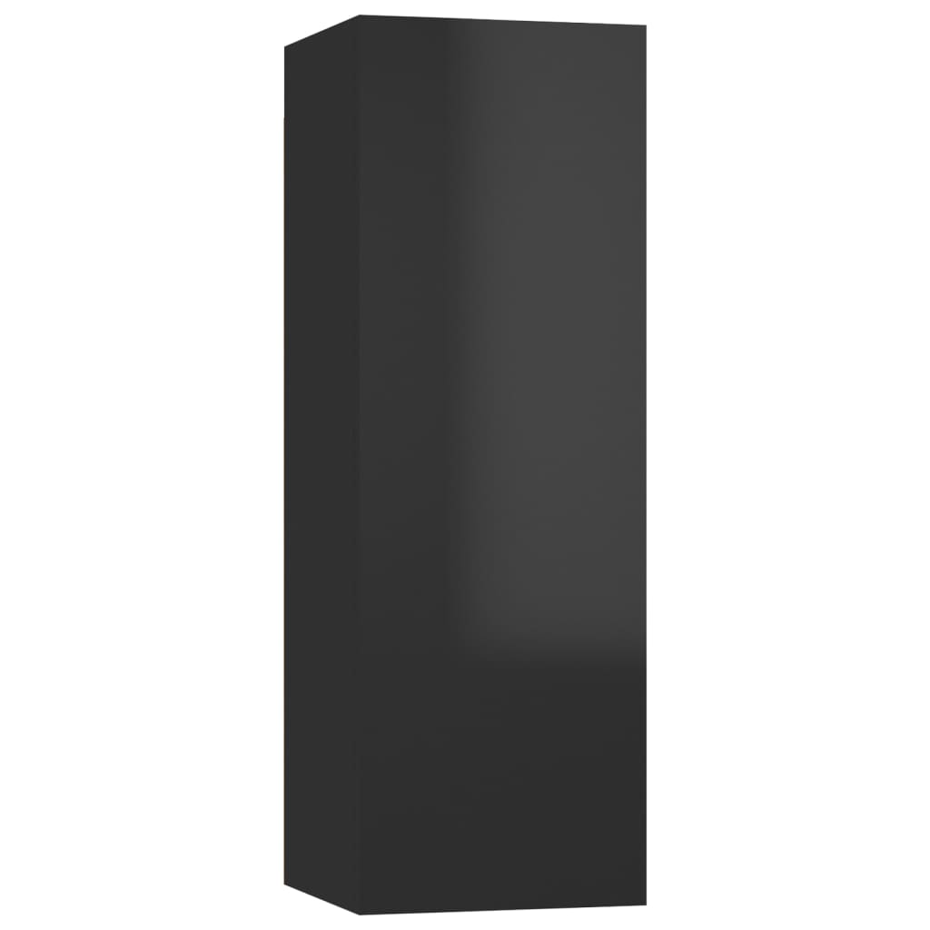 vidaXL TV Cabinets 2 pcs High Gloss Black 30.5x30x90 cm Chipboard