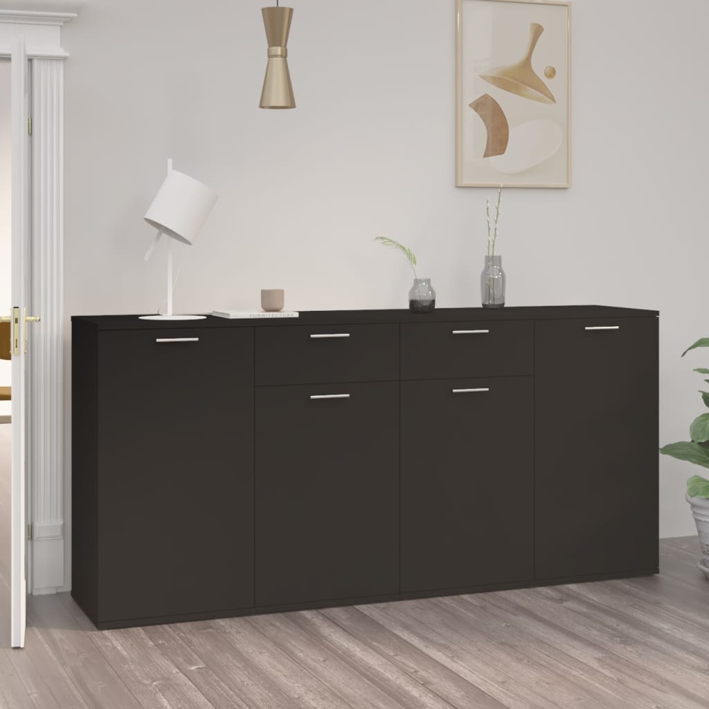 vidaXL Sideboard Black 160x36x75 cm Engineered Wood