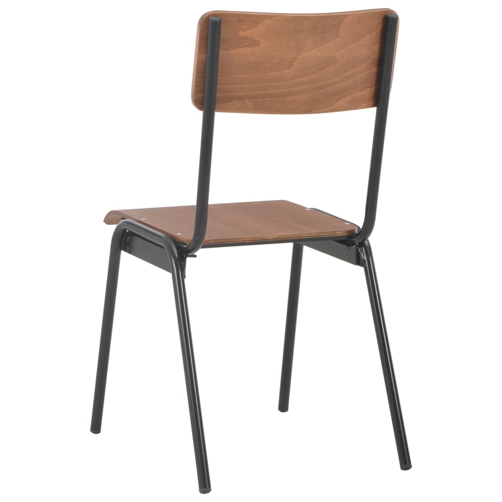 vidaXL Dining Chairs 4 pcs Brown Solid Plywood Steel