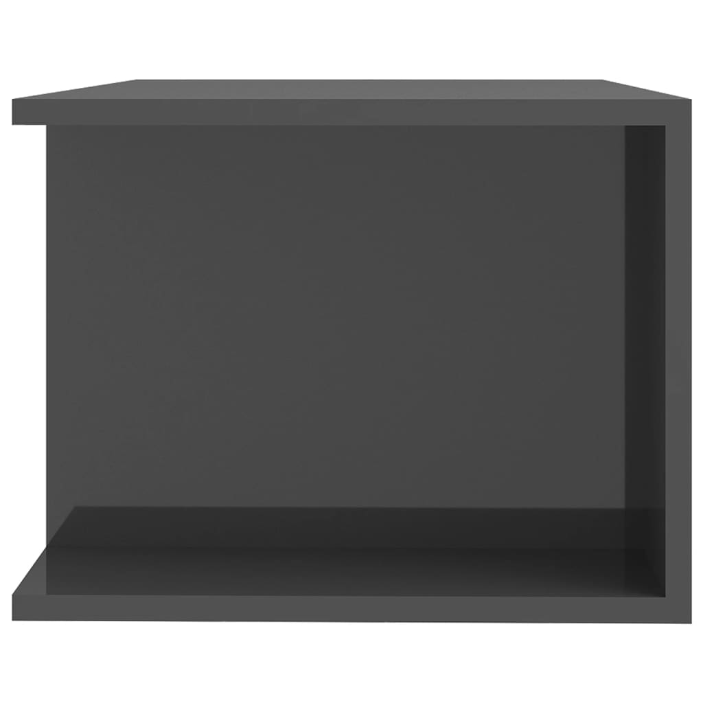 vidaXL TV Cabinet with LED Lights High Gloss Grey 90x39x30 cm