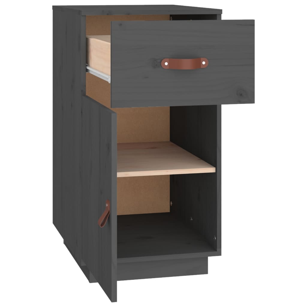 vidaXL Desk Cabinet Grey 40x50x75 cm Solid Wood Pine