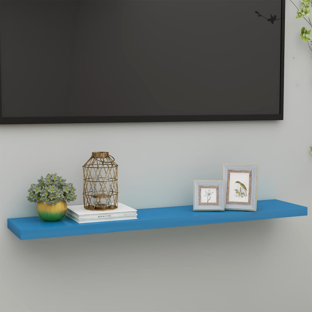 vidaXL Floating Wall Shelf Blue 120x23.5x3.8 cm MDF