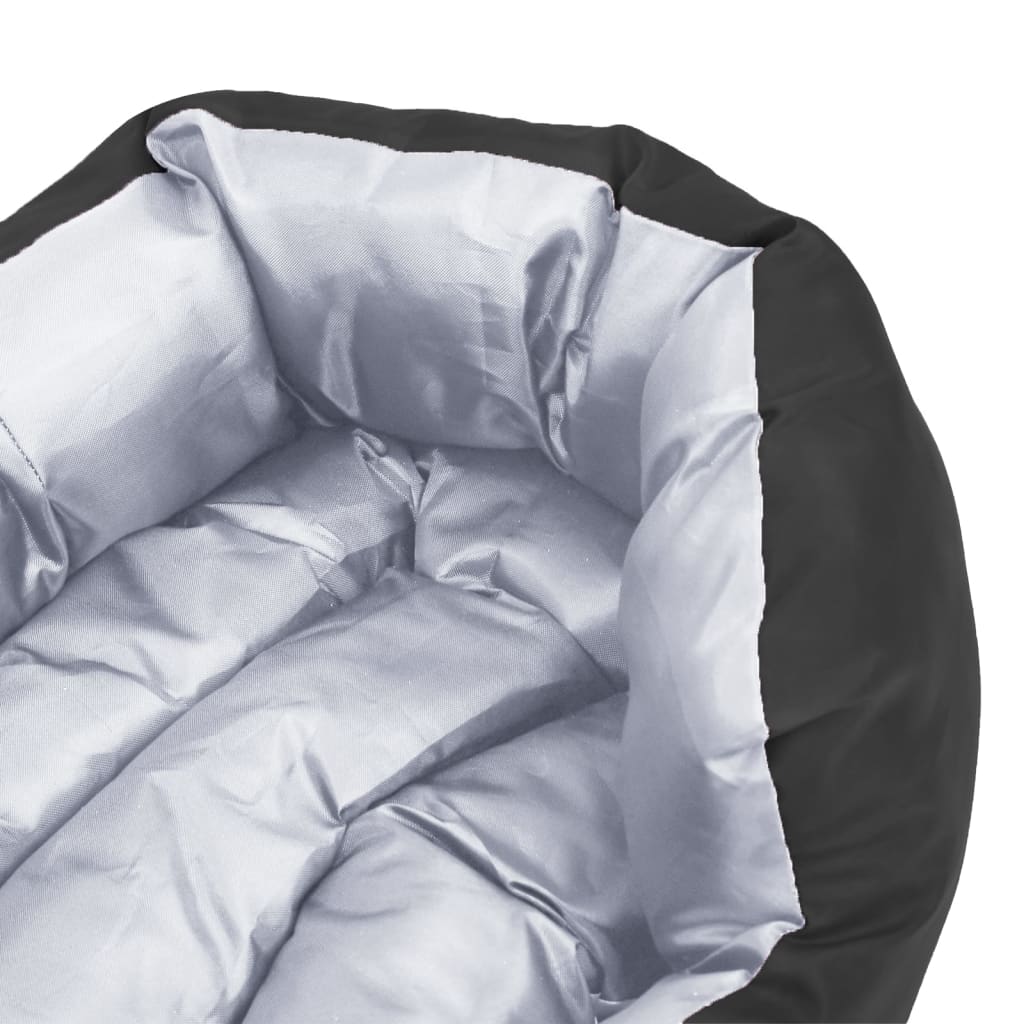 vidaXL Reversible & Washable Dog Cushion Grey and Black 65x50x20 cm