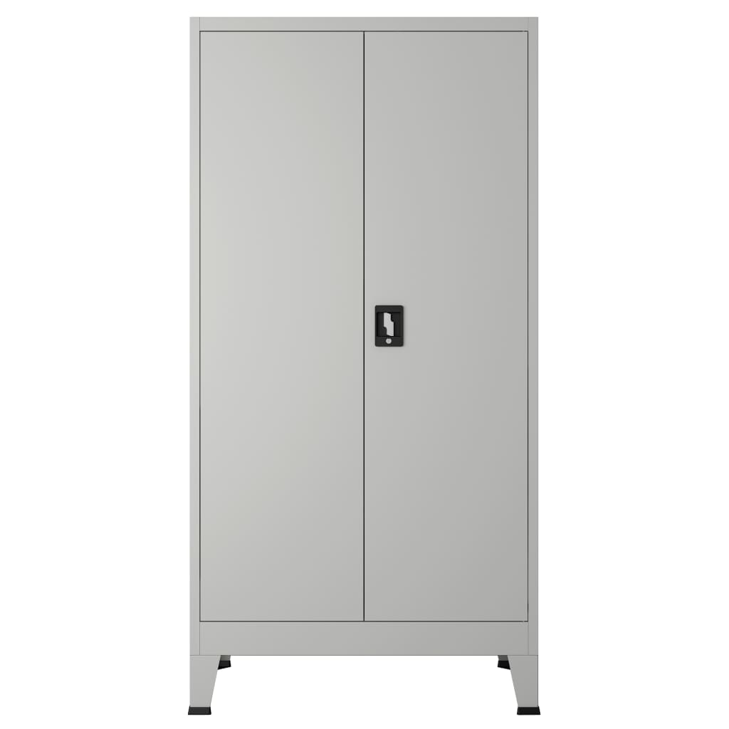 vidaXL Office Cabinet with 2 Doors Steel 90x40x180 cm Grey