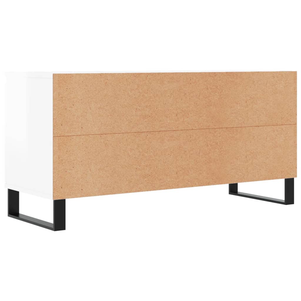 vidaXL TV Cabinet High Gloss White 104x35x50 cm Engineered Wood