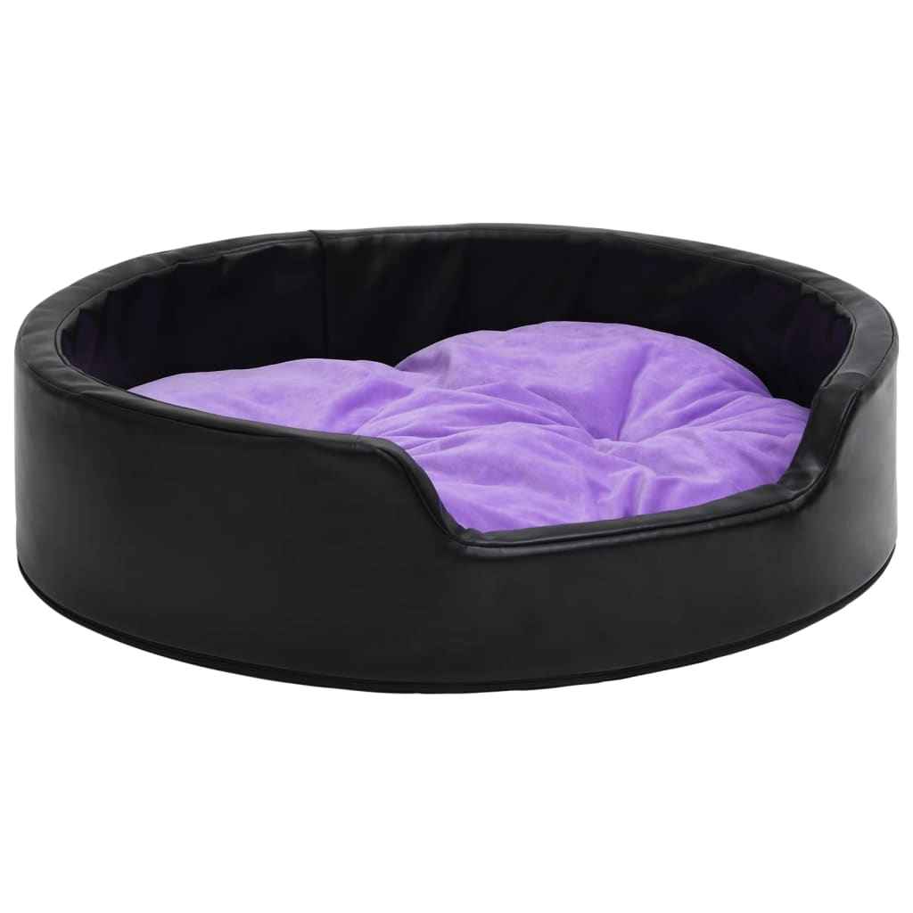vidaXL Dog Bed Black and Purple 99x89x21 cm Plush and Faux Leather
