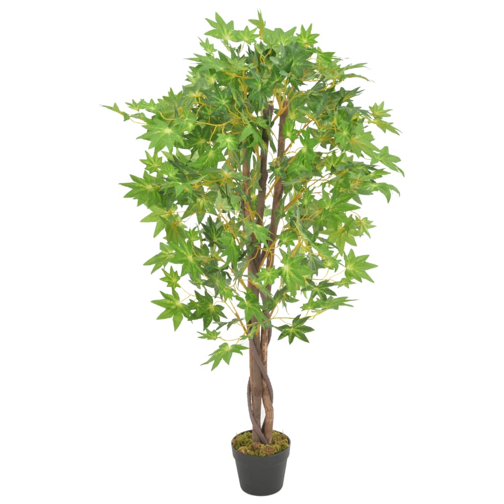vidaXL Artificial Plant Maple Tree with Pot Green 120 cm