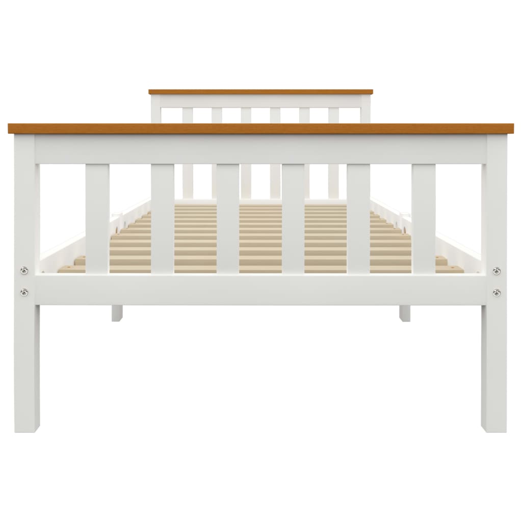 vidaXL Bed Frame White Solid Pinewood 90 x 190 cm