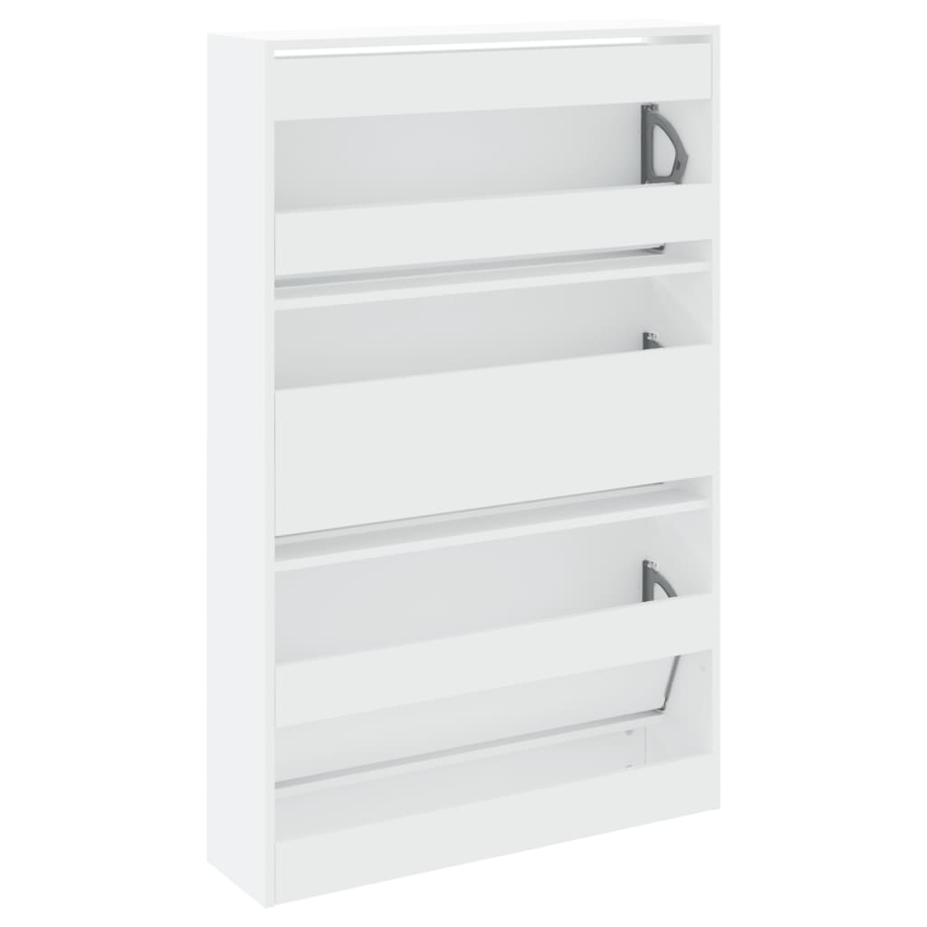 vidaXL Shoe Cabinet White 80x21x125.5 cm Engineered Wood
