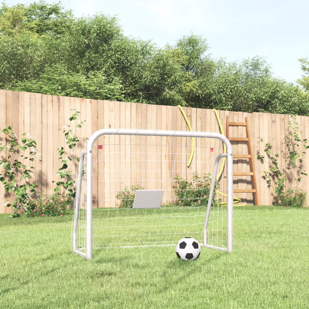 vidaXL Football Goal with Net White 125x96x60 cm Steel&Polyester