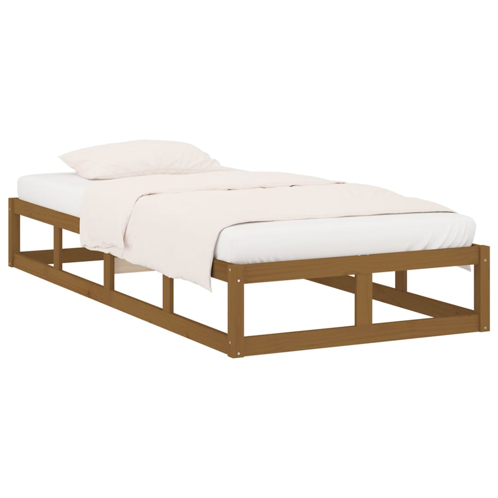 vidaXL Bed Frame Honey Brown 90x200 cm Solid Wood