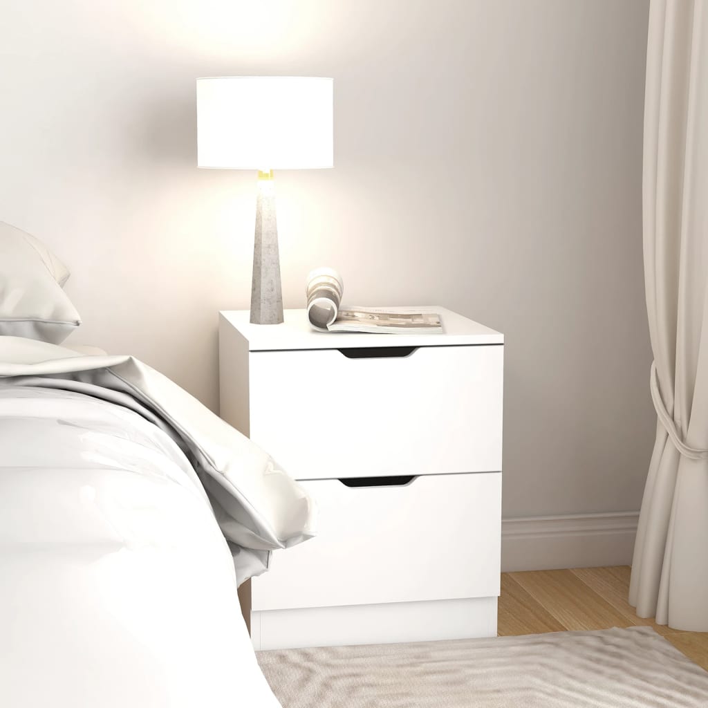 vidaXL Bedside Cabinets 2 pcs White 40x40x50 cm Engineered Wood