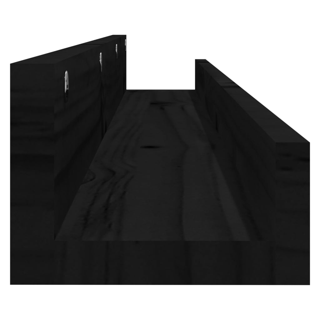 vidaXL Wall Shelves 2 pcs Black 110x12x9 cm Solid Wood Pine