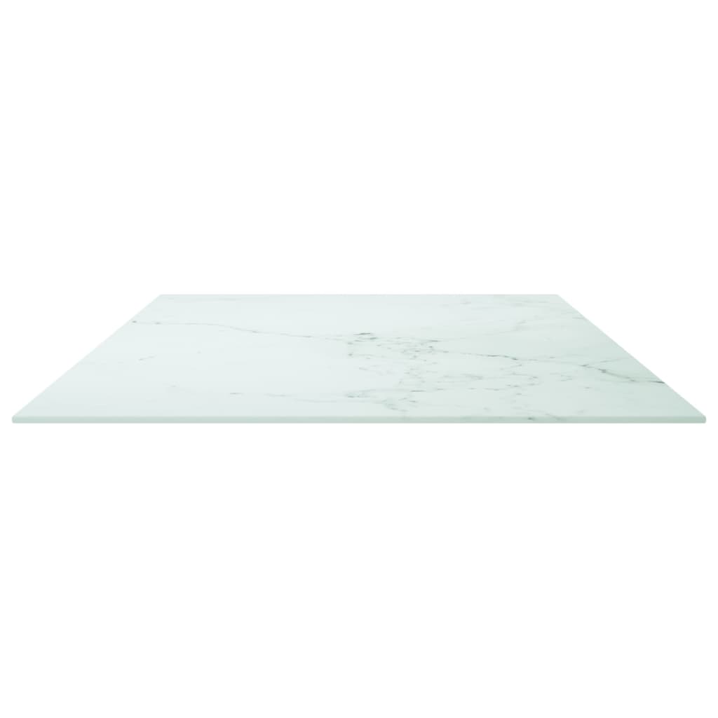 vidaXL Table Top White 120x65 cm 8mm Tempered Glass with Marble Design
