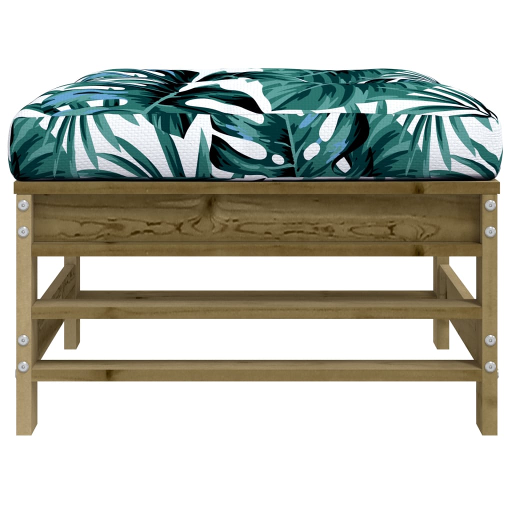 vidaXL Garden Footstools with Cushions 2pcs Impregnated Wood Pine