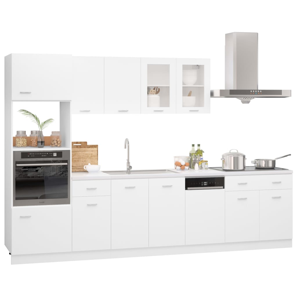 vidaXL 7 Piece Kitchen Cabinet Set White Engineered Wood