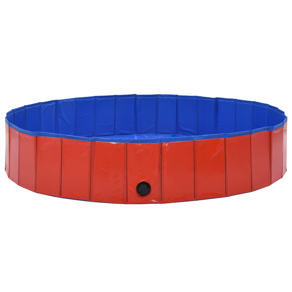 vidaXL Foldable Dog Swimming Pool Red 160x30 cm PVC