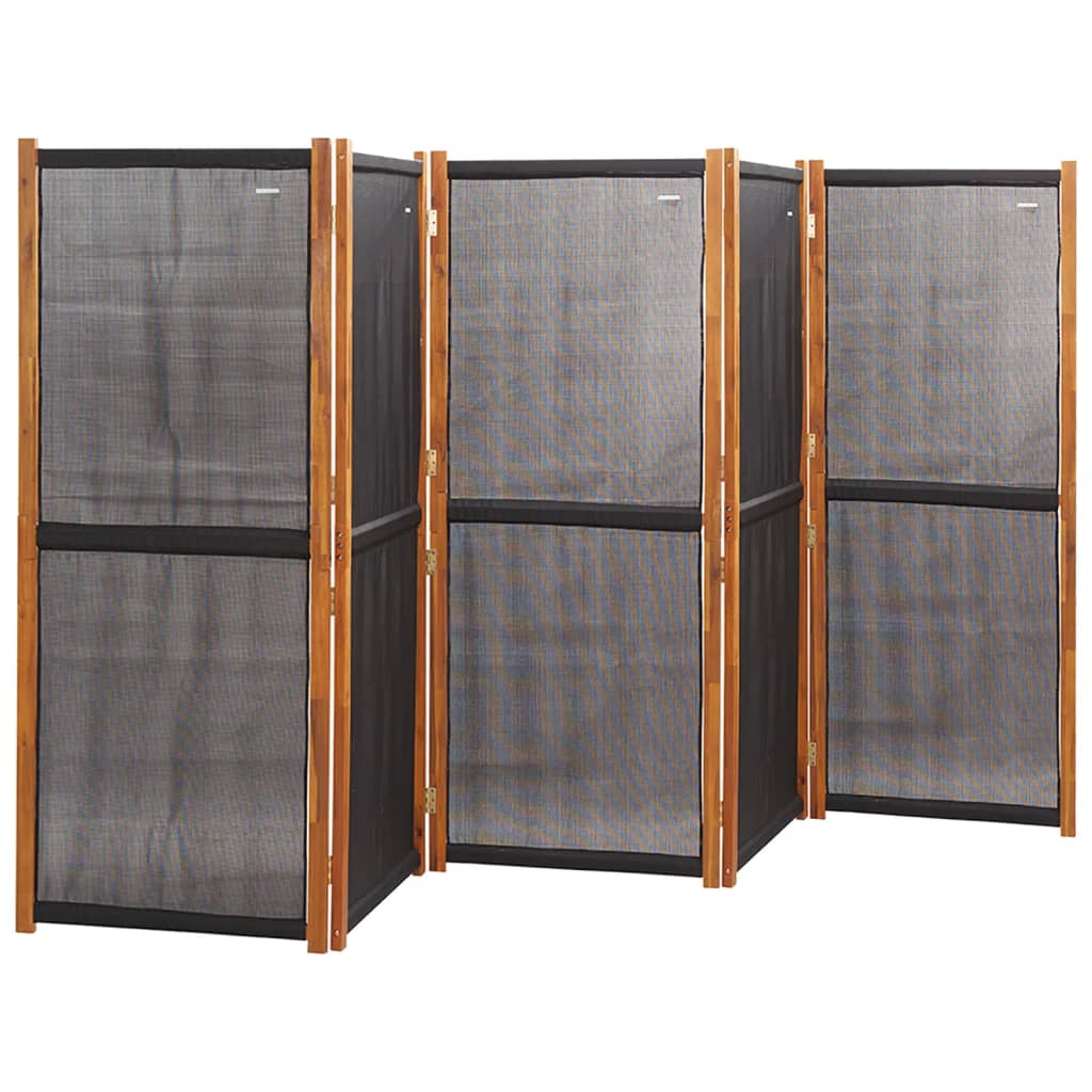vidaXL 5-Panel Room Divider Black 350x180 cm