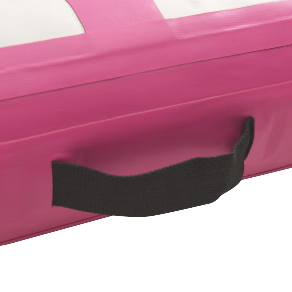vidaXL Inflatable Gymnastics Mat with Pump 300x100x20 cm PVC Pink