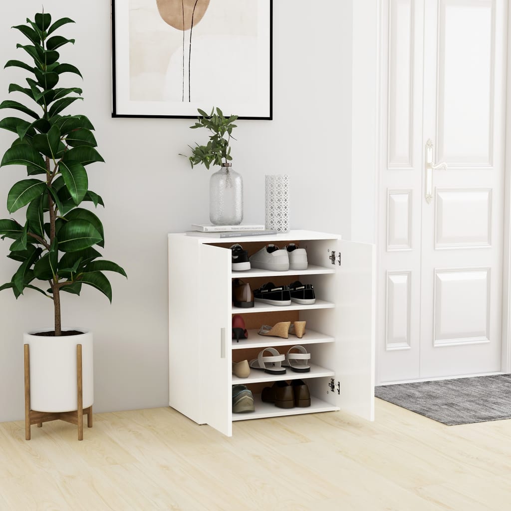 vidaXL Shoe Cabinet White 60x35x70 cm Engineered Wood